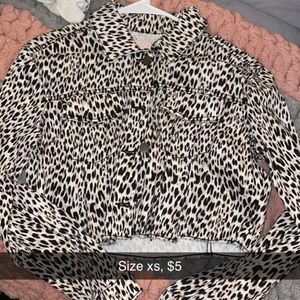 Cheetah Print Jean Jacket
